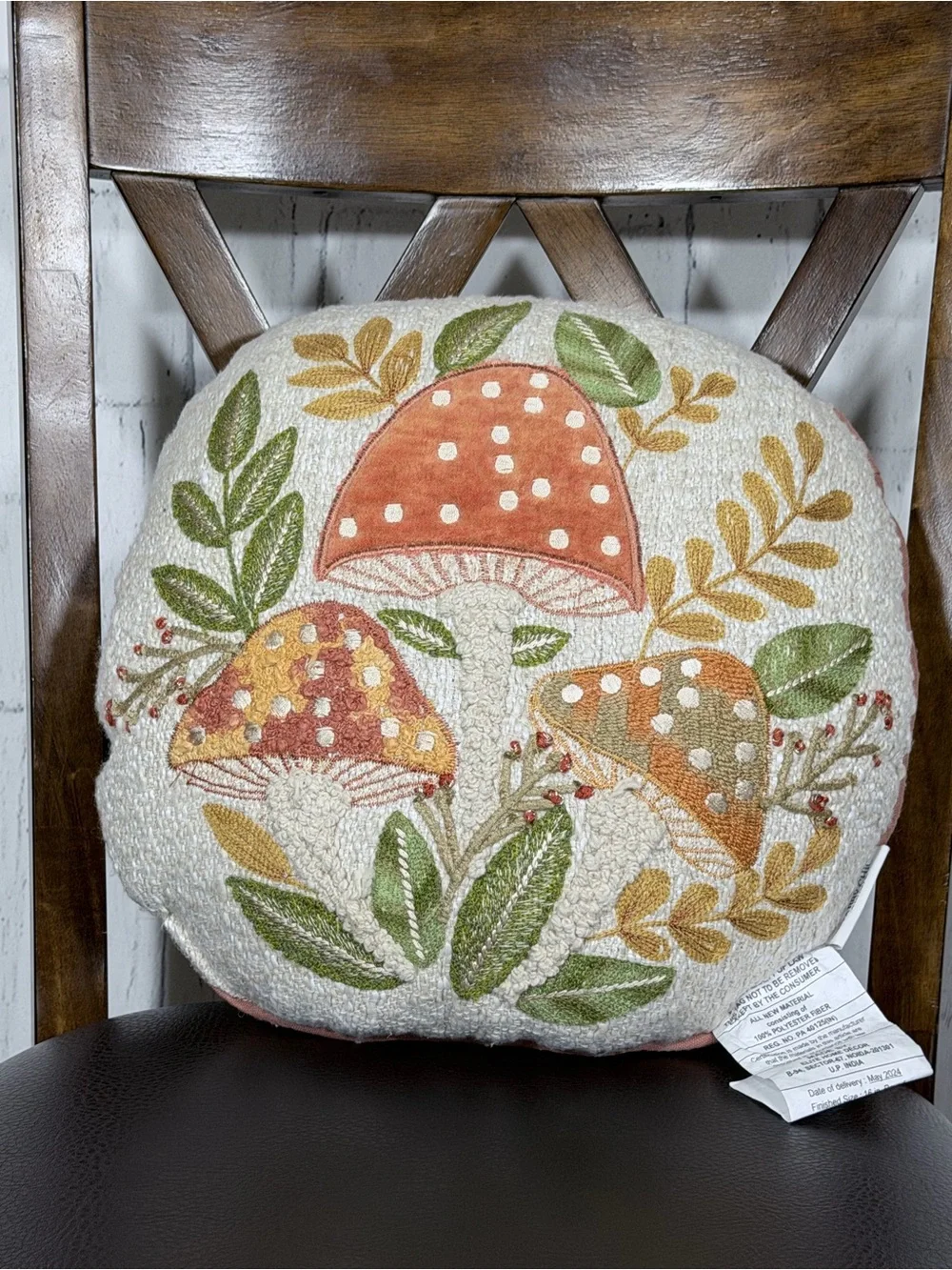 🍄 Shabby Chic Mushroom Pillow + Haymarket Square Garland Cottagecore Set